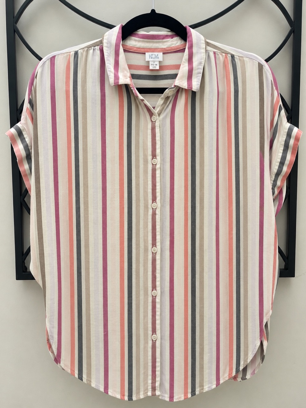 Trendy Striped Short Sleeve Button Down Shirt
